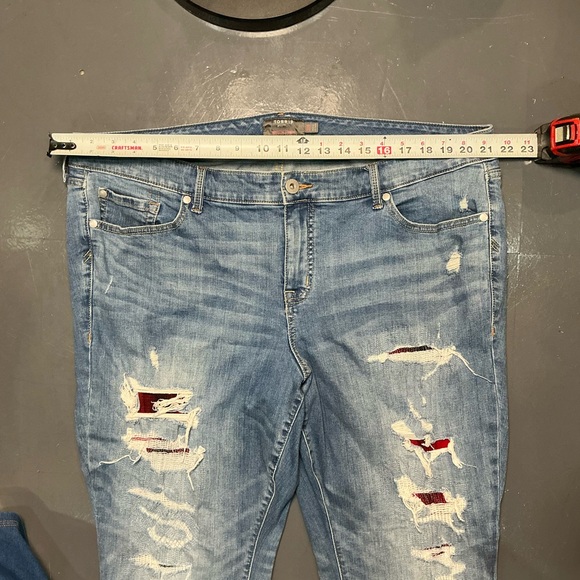 Torrid Blue Boyfriend Straight Leg Jeans with Distressing - Picture 10 of 13